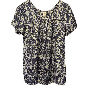 Needle & Thread Navy and Cream Floral Blouse